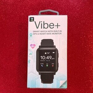 Vibe Smart Watch with Glittering Gold and Shiny Red Accents